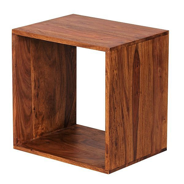 Wohnling Standregal Massivholz MUMBAI Sheesham 43,5 cm, Cube Design, Naturprodukt, Landhaus-Stil, WL1.558