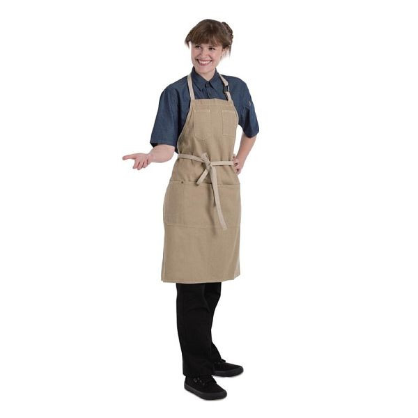 Chef Works Urban Austin Denim Latzschürze beige, Baumwolle, BB007