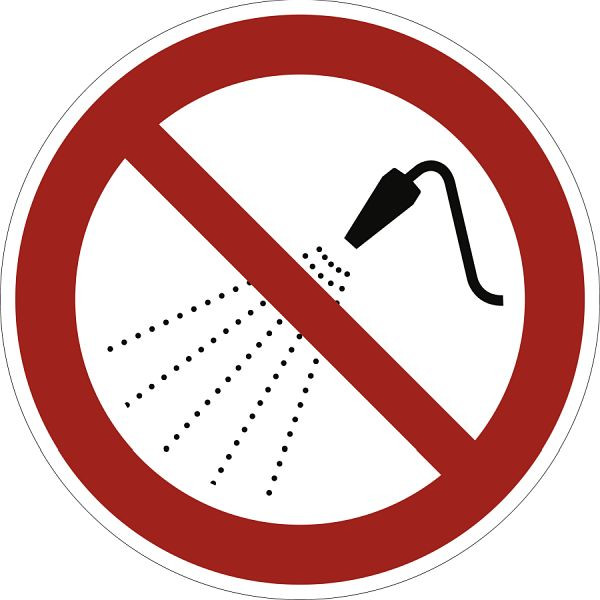 Moedel Mit Wasser spritzen verboten ISO 7010, Folie, Ø 100 mm, 58812