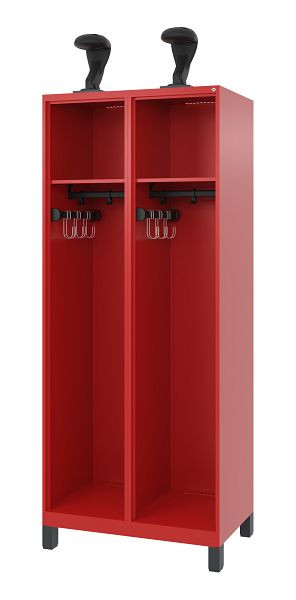 C+P Feuerwehrspind Evolo, Modell EXPERT, 2 Abteile, H1950B800T500 mm, Feuerrot, Füße, 0491015-22 S10008