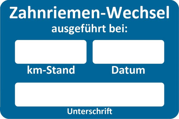 Eichner Kundendienst-Aufkleber, Text: Zahnriemen-Wechsel ausgeführt bei, VE: 250 Stück, 9220-00050