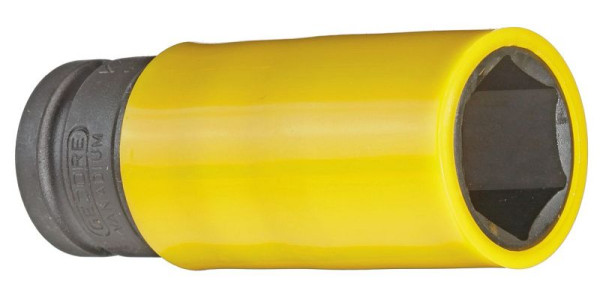 GEDORE Kraftschraubereinsatz 1/2'' mit Schutzhülse 6-kant, lange Form, 22 mm, verkehrsgelb, 2178249