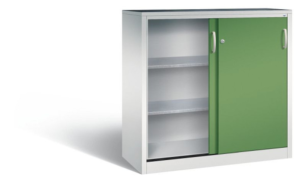 C+P Schiebetürenschrank Acurado, H1200xB1200xT500mm, Farbe: Lichtgrau / Resedagrün, Bügelgriff, 2057-09 S10041