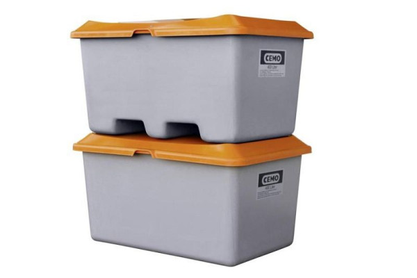 Cemo Rechteckbehälter aus GFK, unterfahrbar, 400 l, grau, 10585