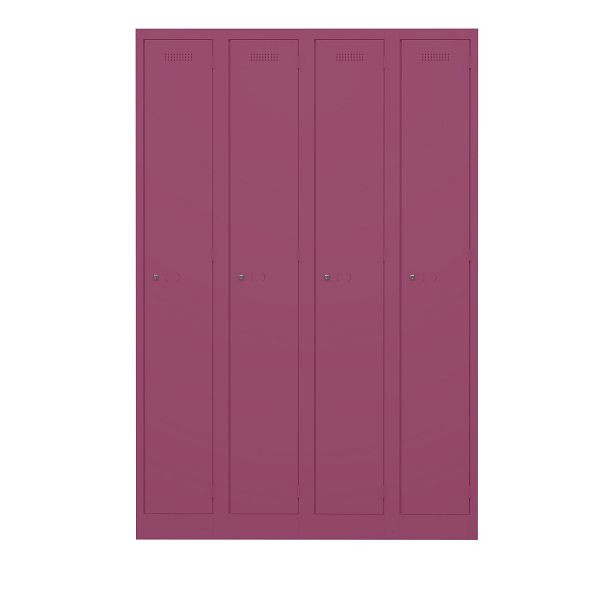 Bisley Garderobenschrank Primary Locker, 4 Abteile, 621 beere, PL3050Q1621