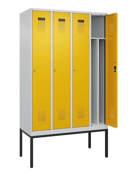 C+P Spind Evolo PLUS, Gestell, 4 Abteile, 2120x1200x500mm, 7035/1004, Verschluss Zylinderschloss, 0490307-40F S10027