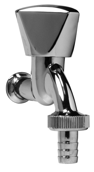 Benkiser Auslaufventil 1/2 Zoll poliert verchromtes Modell, mit Sanitär-Oberteil, Schlauchverschraubung 3/4 Zoll, 7201215