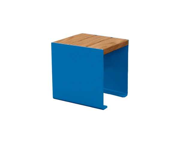 Procity Sitzbank Kube, 450 mm, Stahl & Holz Ohne Rückenlehne, helle Eiche/RAL 5010, 306397.5010.CHEC