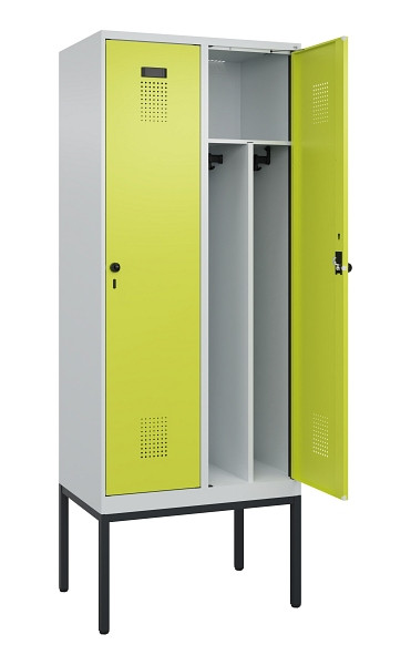 C+P Spind Evolo PLUS, Gestell, 2 Abteile, 2120x800x500mm, 7035/0024, Verschluss Drehriegel, 0490307-22F S10015