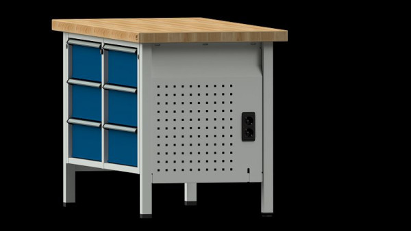 ANKE Werkbänke Systempaneel mit Energieversorgung, 523 x 32 x 638 mm, RAL 7035, für Kastenwerkbank Serie V, VH, BL, 900.368