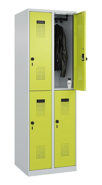 C+P Doppelstöckiger Spind Evolo PLUS, 4 Fächer, 1850x600x500mm, 7035/0024, Drehriegel, 049300-20 S10015