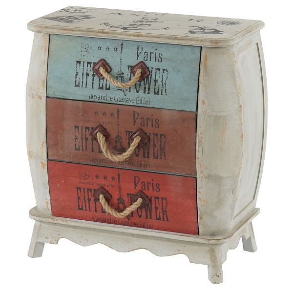 Mendler Kommode Leiria Schubladenkommode Schrank Shabby-Look, Vintage, 74x70x36cm, 34496