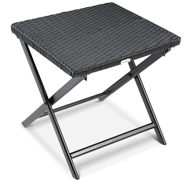 casaria Polyrattan Klapphocker Rom 3in1 Schwarz, 108666