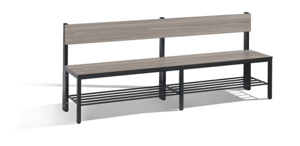 C+P Sitzbank mit Rückenlehne, Basic Plus, H796xB1960xT407mm, 8062-310 S10003