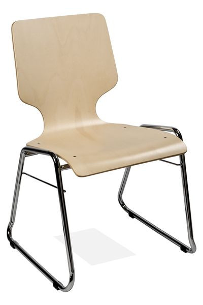 Kaiser-Sitzmöbel Stapelstuhl KS32FG-N1, Form: N1, Kufengestell, mit Filzgleiter für Holz-Böden, VE: 6 Stück, KS32FG-N1