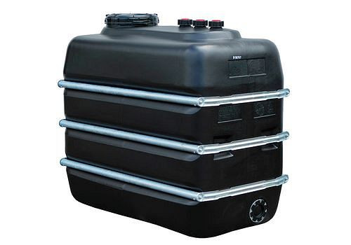 DENIOS Chemikalientank aus Polyethylen (PE), 2500 Liter Volumen, schwarz, 269743