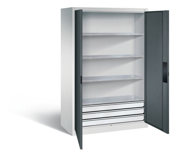 C+P Werkzeugschrank Acurado, H1950xB1200xT600mm, Farbe: Lichtgrau / Anthrazitgrau, Muldengriff, 8932-523 S10113