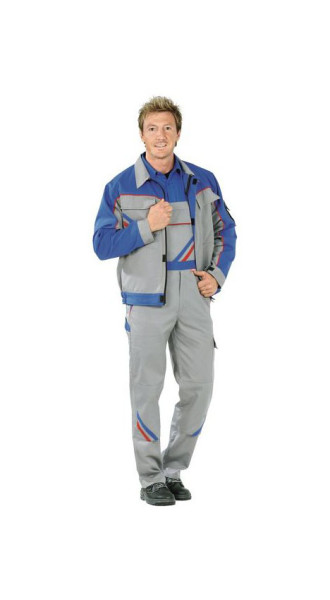 Planam Highline Bundjacke, zink/kornblumenblau/rot, Größe 48, 2313048