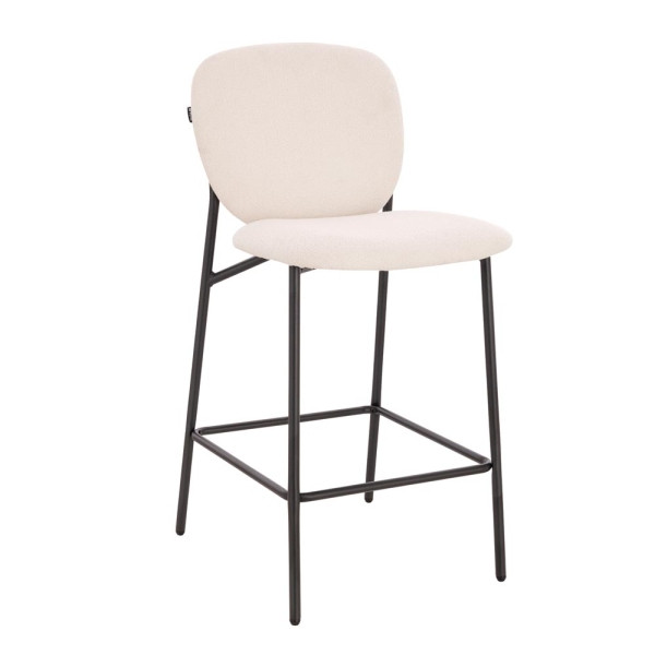 HOME DELUXE Barhocker CELDA Bouclé Weiß 1er, 60007, 4058166294265