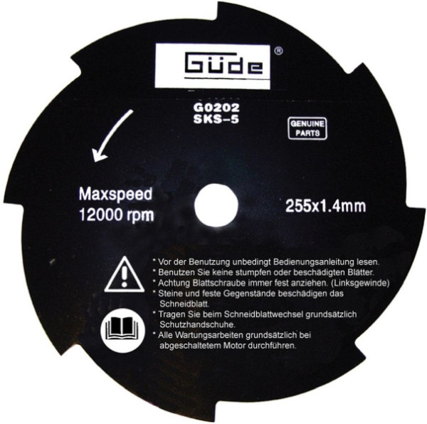 Güde Wirbelblatt 255/8Z, Schnittbreite Messerblatt: 255 mm, 94034, 4015671940346