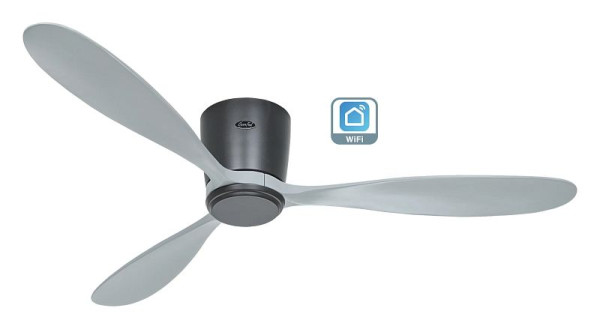 CasaFan Deckenventilator Eco Plano Wood Lack basaltgrau-Massivholz Lack lichtgrau WiFi, 313297W