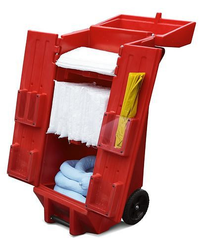 DENSORB Notfall-Set im roten Transportwagen, Ausführung "Spezial", Aufnahmekapazität 83 Liter, 208-205