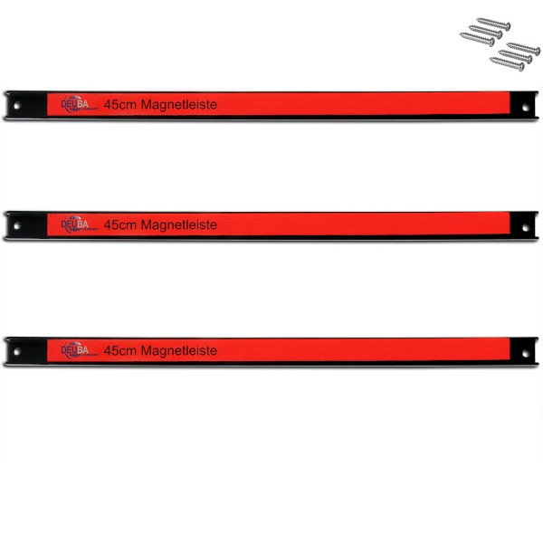 DEUBA 3er-Set Magnetleiste 45cm, Tragkraft 23 kg, 103478, 4250525329797