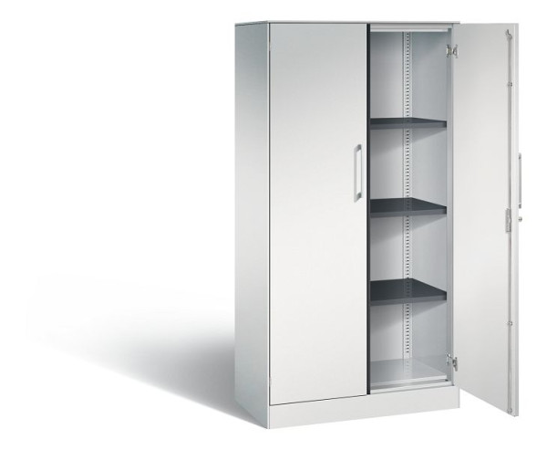 C+P Flügeltürenschrank Asisto, H1635xB800xT435mm, Farbe: Lichtgrau, Bügelgriff, 4 OH, 141013-000 S10102