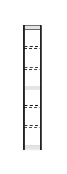 Kerkmann Büro-Regal Progress 2000, T 300 x H 2600 mm, silber/lichtgrau, 50201814
