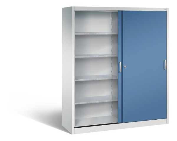 C+P Schiebetürenschrank Acurado, H1950xB1600xT500mm, Farbe: Lichtgrau / Fernblau, Bügelgriff, 2159-00 S10112