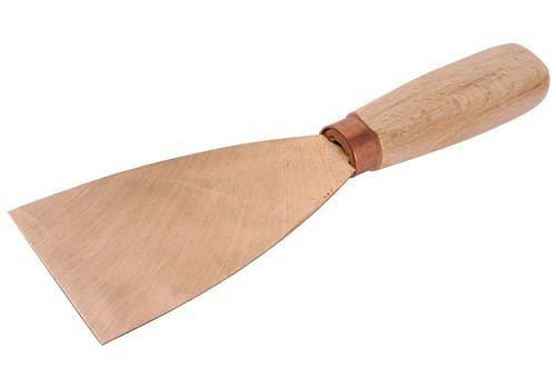 DENIOS Spachtel 80 mm biegsam, Kupfer-Beryllium, funkenfrei, für Ex-Zonen, 250395