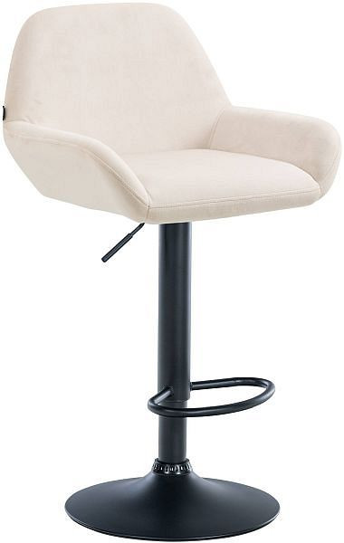 CLP Barhocker Braga Samt schwarz, creme, 320902, 4251756478902