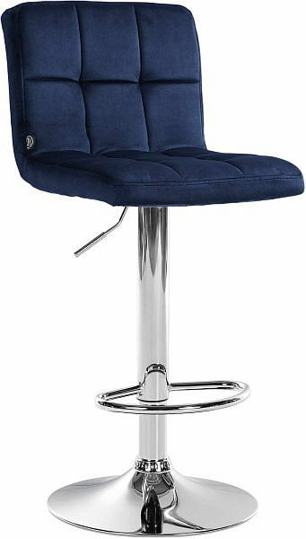 CLP Barhocker Peru Samt chrom, blau, 323778, 4255716313623