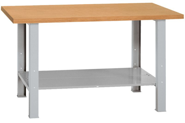 Kraftwerk Werkbank mit Bodenblech, 1500mm, Farbe: Lichtgrau RAL 7035, Anthrazitgrau RAL 7016, 115.150.010
