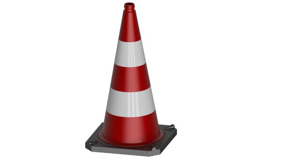 Schake Leitkegel 750mm rot-weiß, zweiteilig gute Standfestigkeit, stapelbar, Folie Typ RA2/B, 3L730RS2