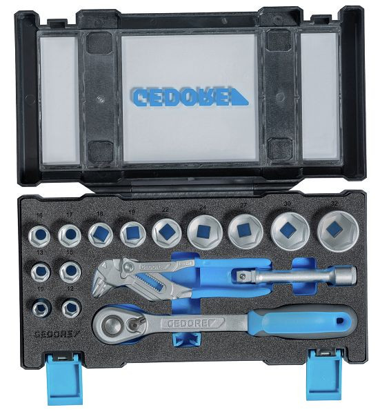 GEDORE 19 DMU 183 Steckschlüssel-Satz mit Zangenschlüssel, 3416321