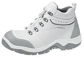 ABEBA Sicherheitsschuhe anatom Stiefel weiß/ grau, S2, Ristbereich mit Schnürung, Mikrofaser, 2172-50