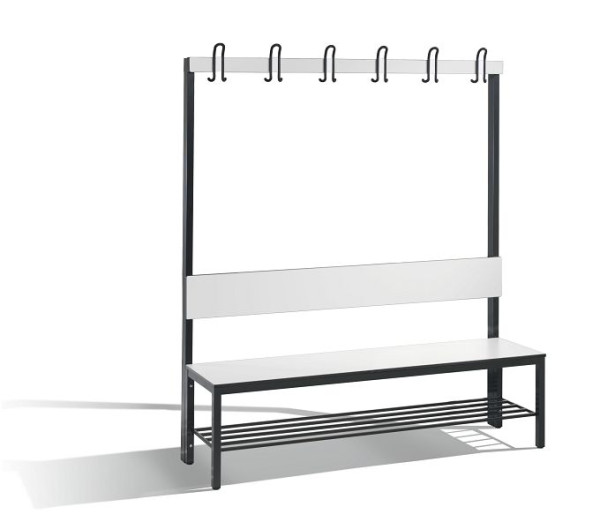 C+P Garderobenbank mit Rückenlehne, Basic Plus, H1650xB1500xT407mm, 8061-110 S10000