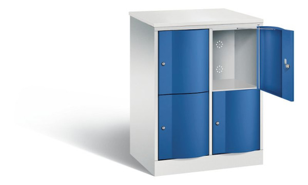 C+P Schließfachschrank Resisto, H1077xB772xT540mm, Farbe: Lichtgrau / Enzianblau, 8472-272 S10090