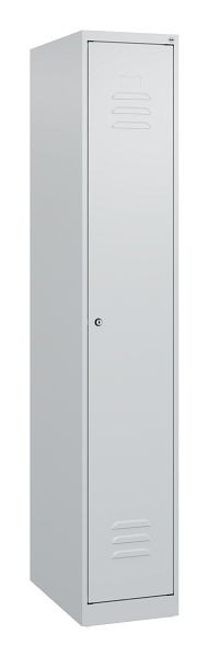 C+P Umkleidespind Classic PLUS mit Mitteltrennwand, 1700x300x500mm, 7035/7035, Zylinderschloss, 0800007-10F S10021