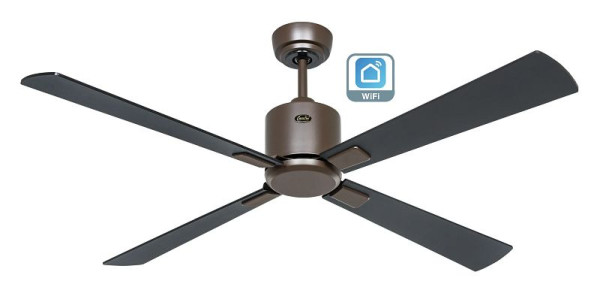 CasaFan Deckenventilator Eco Neo III 132 Lack bronze-Lack schwarz/Teak WiFi, 949202W