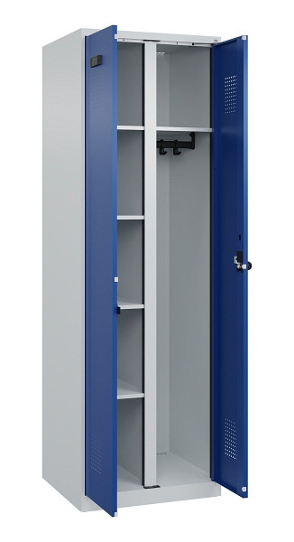 C+P Wäsche-/Garderobenspind Evolo PLUS, 2 Abteile, 1850x600x500mm, 7035/5010, Drehriegel, 049600-20 S10006