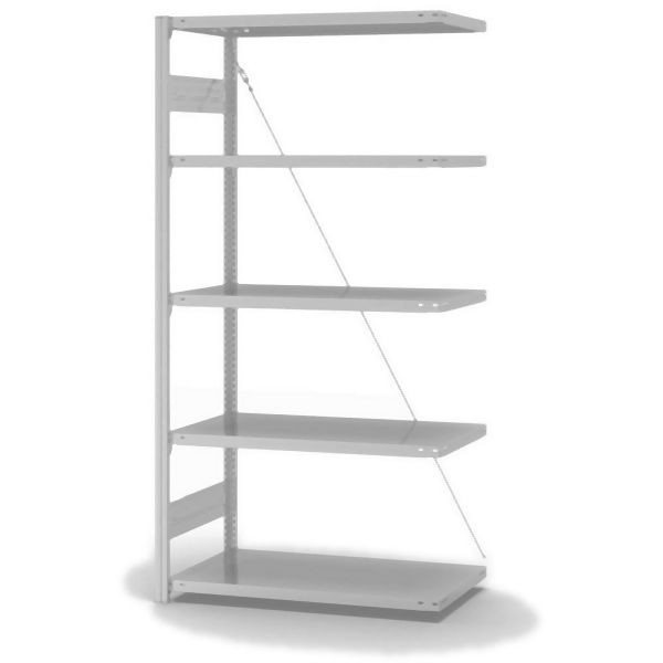 hofe Anbauregal, zerlegt, 5 Böden 2000 x 500 x 1000 mm, lichtgrau ähnlich RAL 7035 ableitfähig kunststoffbeschichtet, HKA20510ESD