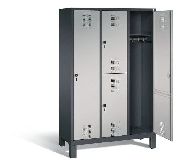 C+P Kombi-Spind Evolo, H1850xB1200xT500mm, Farbe: Schwarzgrau / Weißaluminium, 48610-32 S10024