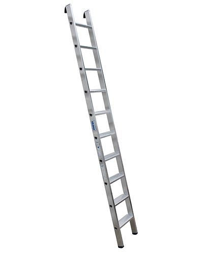 DENIOS Stufen-Anlegeleiter aus Aluminium, mit 10 Stufen, 156-913