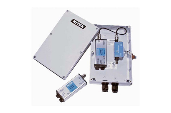 Nitek Ethernet, PoE Extender, Koax, 1 Port, Erweiterung um 500m, IP65, Überspannungsschutz, EL1500CWS
