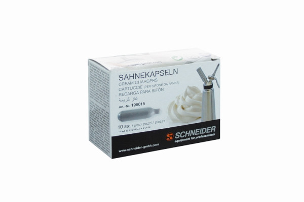 Schneider Sahnekapseln, für Sahnegerät, # 196000 und # 196010, Inhalt: 10 Stück, 196015