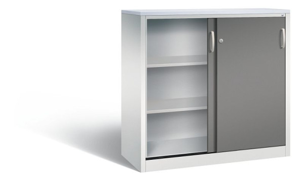 C+P Sideboard mit Schiebetüren Acurado, H1200xB1200xT500mm, Farbe: Lichtgrau / Vulkangrau, Bügelgriff, 3 OH, 2057-1200 S10276