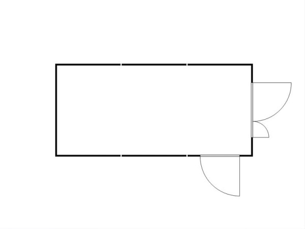 FLADAFI Materialcontainer-Kombination MC 1360, verzinkt, zerlegt, Holzfußboden, Doppelflügeltür asymmetrisch auf der 3 m Seite und Einflügeltür, F13600710