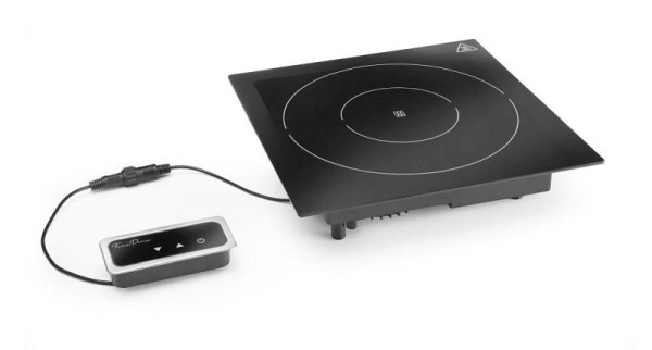 Fine Dine Induktionsplatte 1000 W, schwarzes Kristallglas, 239551